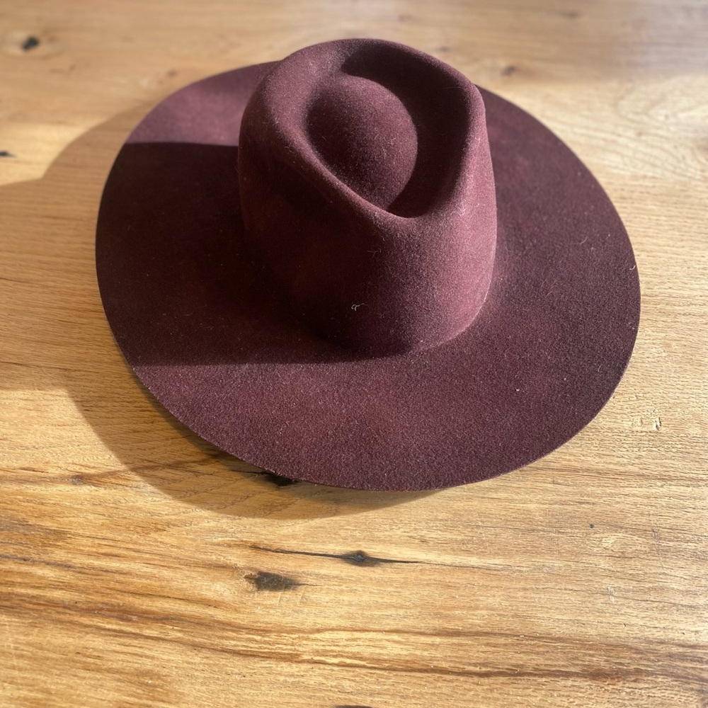Lovely Bird Wool Brim Hat Burgundy Women’s Small Preloved